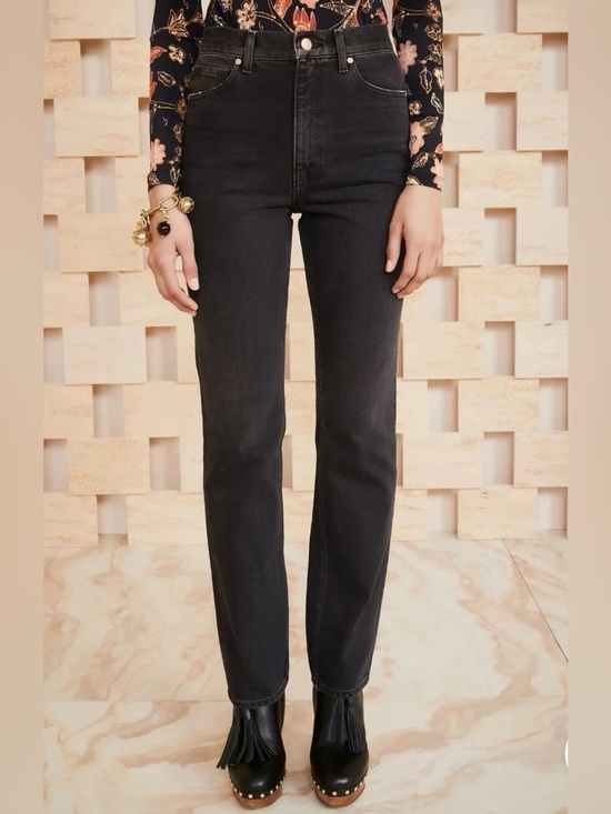 Ulla Johnson Denim - Ulla Johnson The Agnes Jean in Black Smoke Size 26 Made in USA Straight Leg Slim